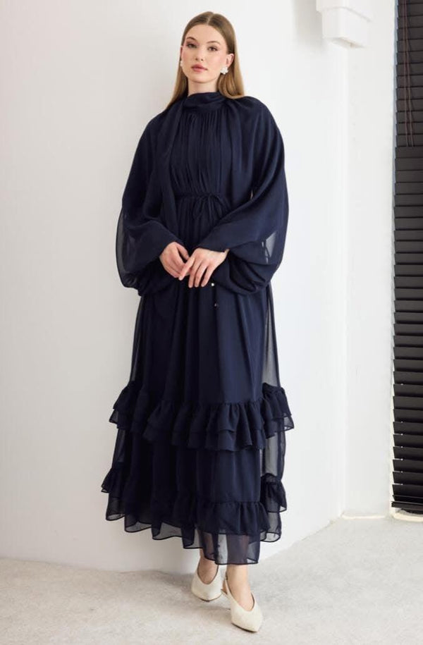 فستان شيفون - كحلي