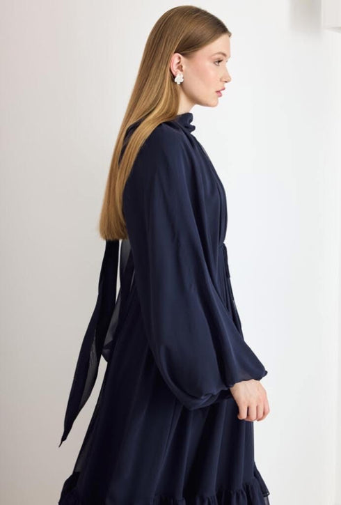 فستان شيفون - كحلي