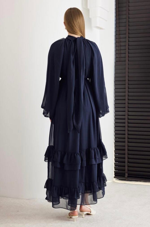 فستان شيفون - كحلي