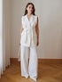 طقم ڤيست وبنطلون - أبيض