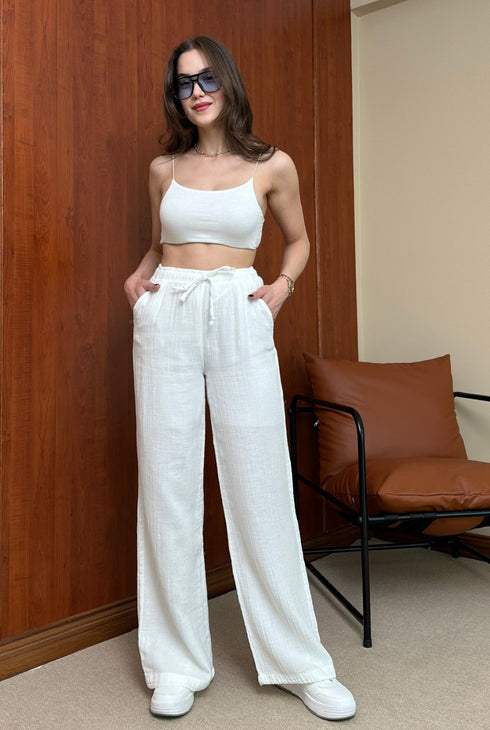 بنطلون - أبيض