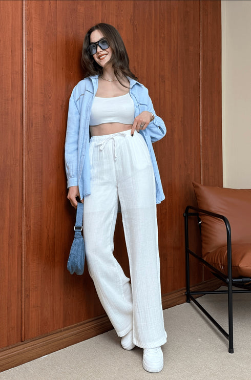 بنطلون - أبيض