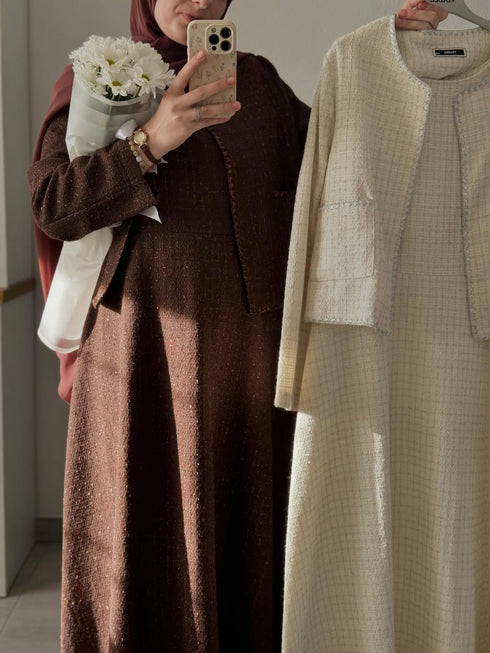 طقم خريفي قطعتين جكيت وفستان