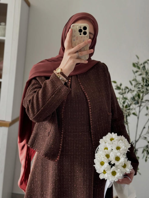 طقم خريفي قطعتين جكيت وفستان