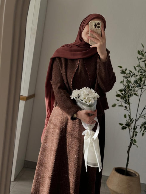 طقم خريفي قطعتين جكيت وفستان