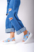 Jeans Blue Thick Sole Comfort Sandals