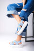 Jeans Blue Thick Sole Comfort Sandals