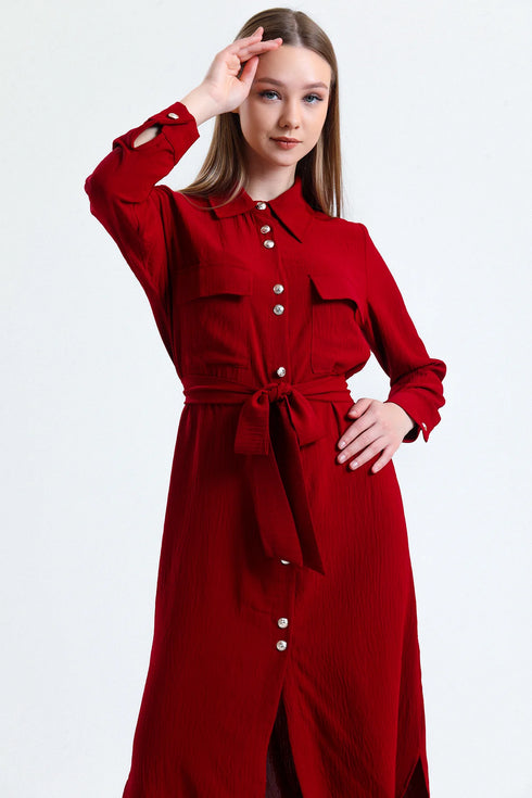 Claret Red Long Tunic Dress