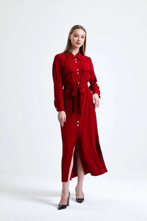Claret Red Long Tunic Dress
