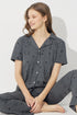 Anthracite Short Sleeve Cotton Pajamas Set
