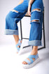 Jeans Blue Thick Sole Comfort Sandals