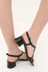 Black Short Heel Sandals