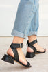 Black Low Heel Sandals