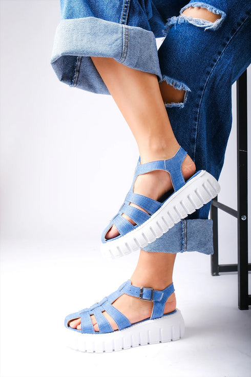 Adel Thick Sole Jeans Sandals