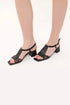 Black Short Heel Sandals