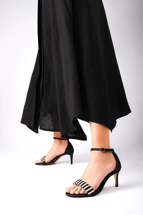 Black Single Band Heeled Shoes