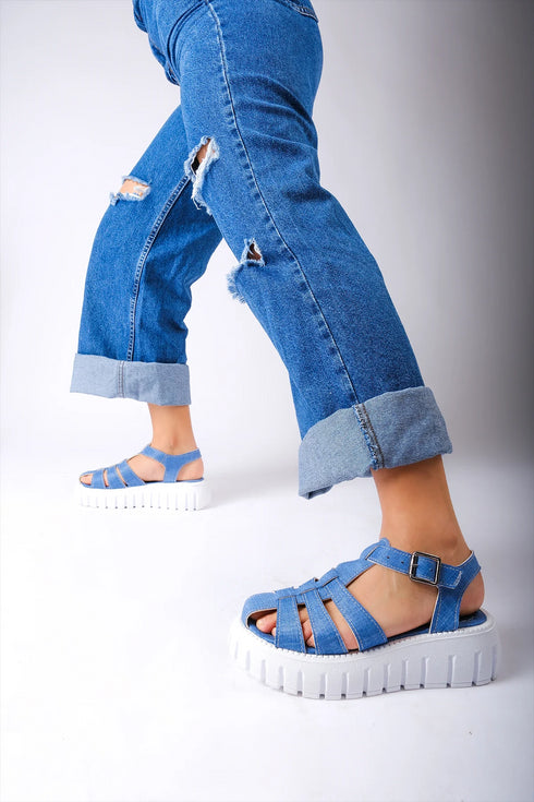 Adel Thick Sole Jeans Sandals