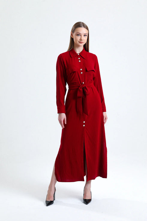 Claret Red Long Tunic Dress