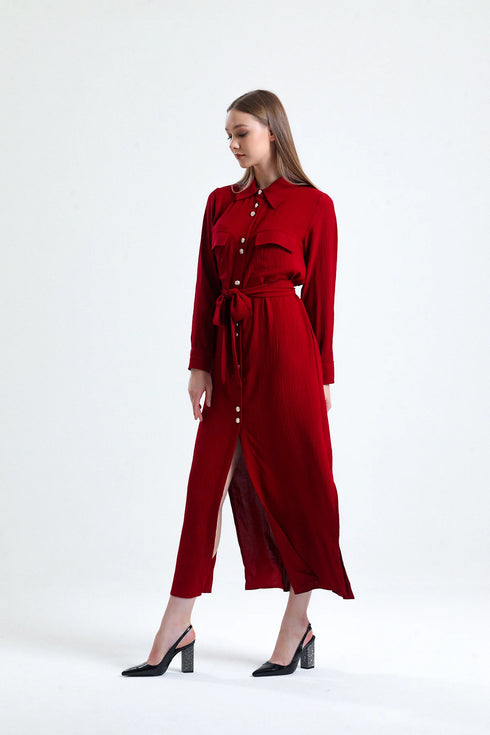 Claret Red Long Tunic Dress