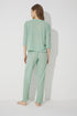 Green Soft Touch Fine Knitted Embroidered Pajamas Set