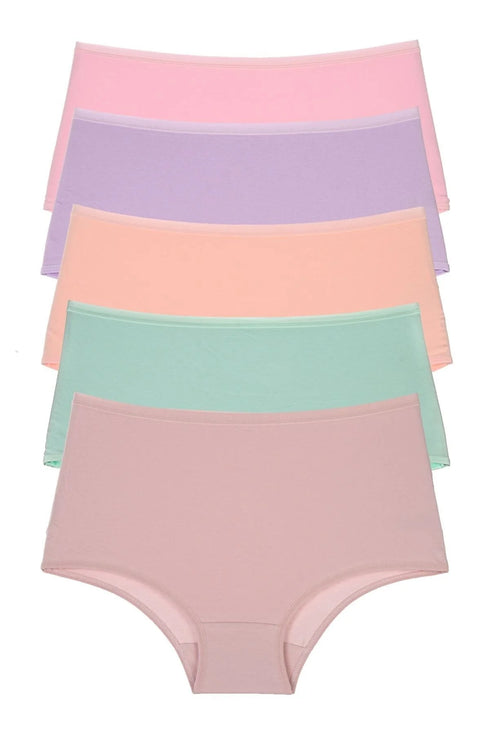 Salmon Women's Panties 5 Pcs Pack High Waist
