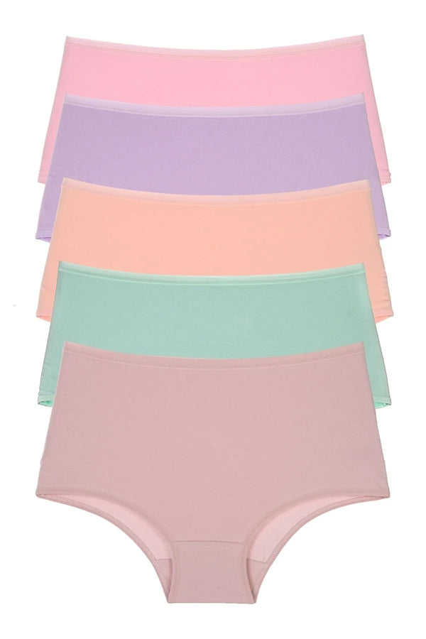 Salmon Women's Panties 5 Pcs Pack High Waist