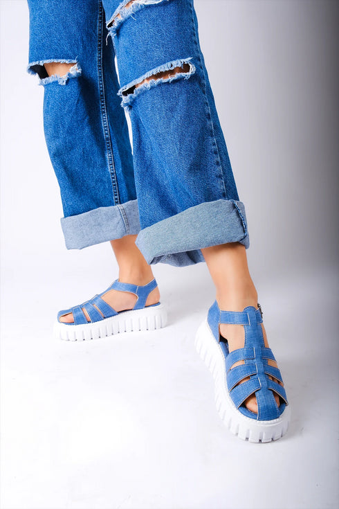 Adel Thick Sole Jeans Sandals