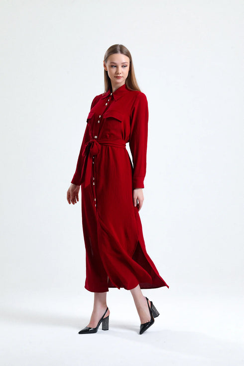 Claret Red Long Tunic Dress