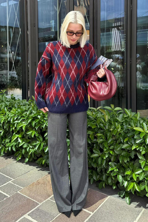 كنزة صوف ناعم - رمادي