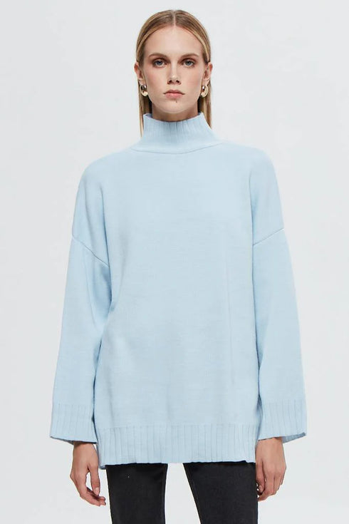 BLUE COLOR KNITWEAR SWEATER