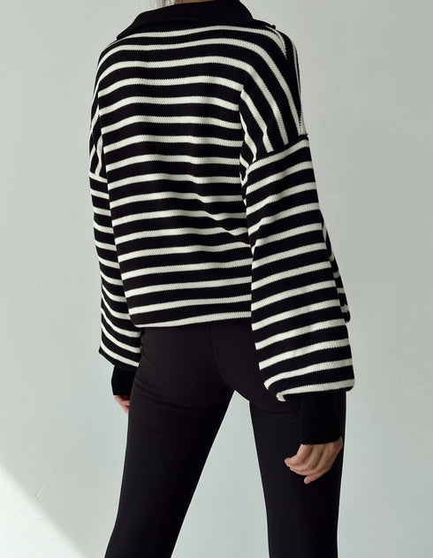 Knitwear Striped Sweater - Black