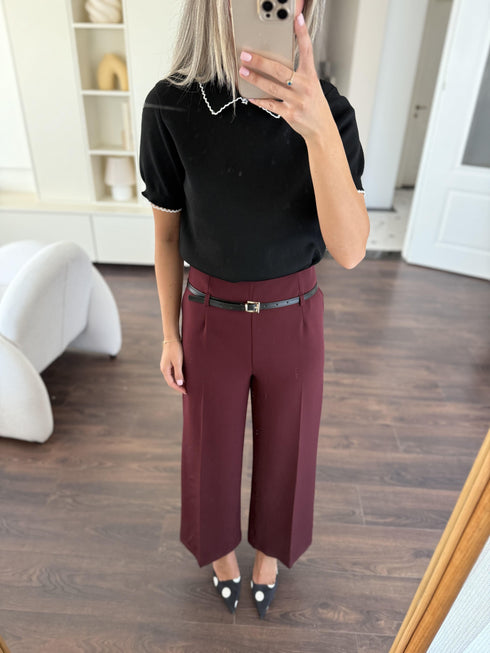 بنطلون واسع بحزام