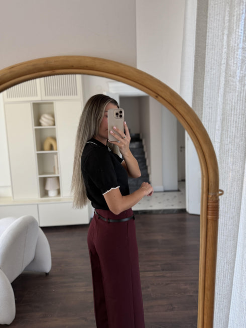 بنطلون واسع بحزام