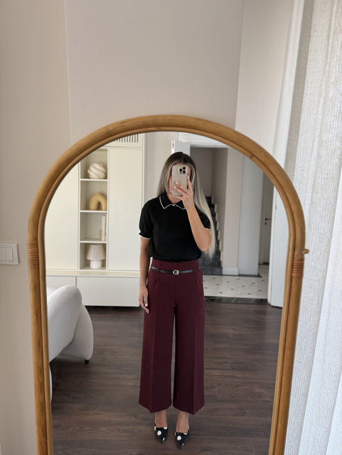 بنطلون واسع بحزام