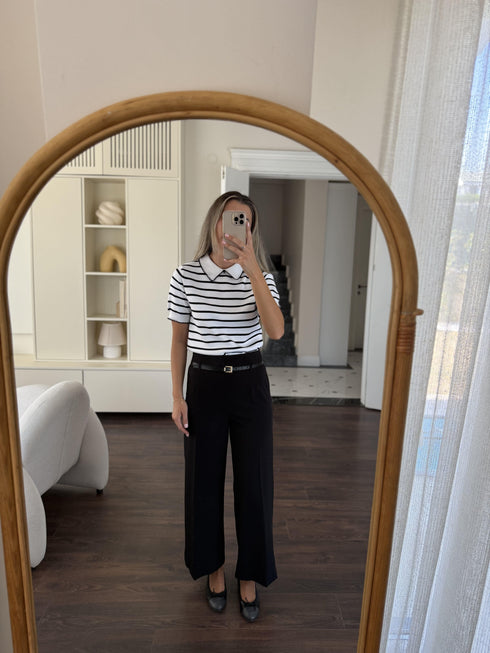 بنطلون واسع بحزام