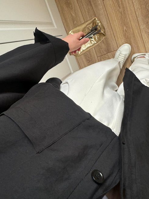 قميص لون أسود اوفر سايز