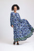 Blue Patterned Long Dress