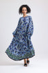 Blue Patterned Long Dress