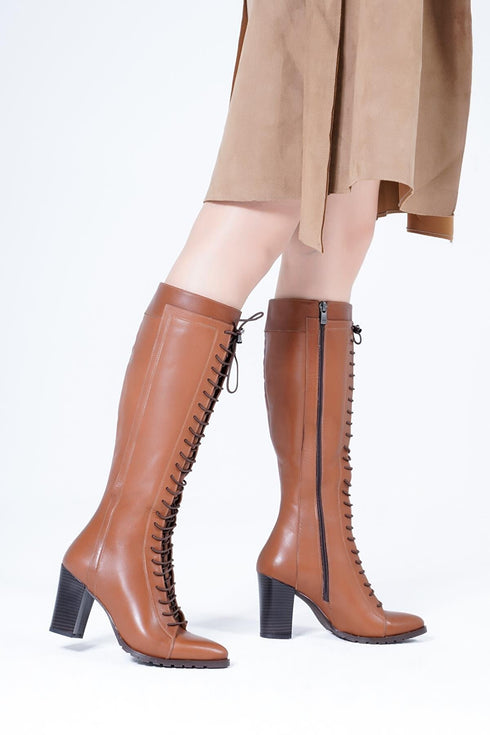 Camel Heeled Boots
