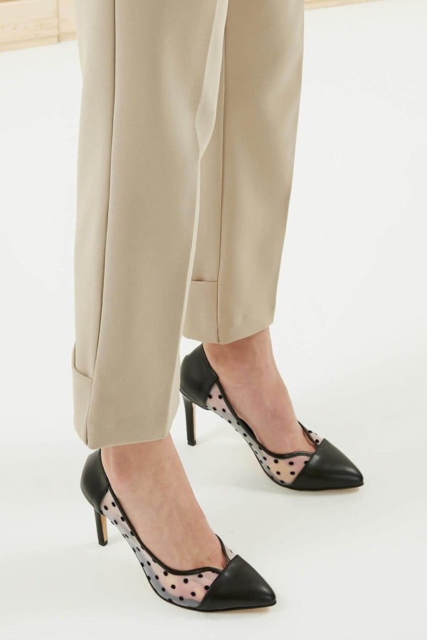 Black Polka Dot High-Heel Shoes