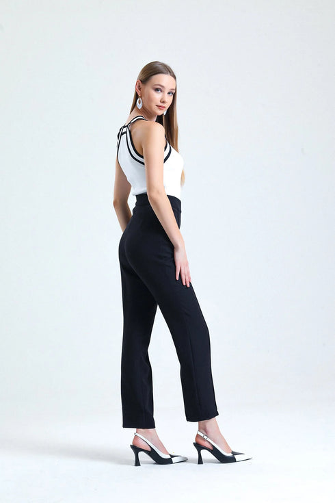 Black Classic Fabric Trousers