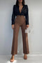 Front Seam Detail Wide Leg Trousers