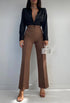 Front Seam Detail Wide Leg Trousers