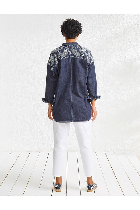 Denim Shirt - NAVY BLUE