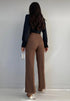 Front Seam Detail Wide Leg Trousers