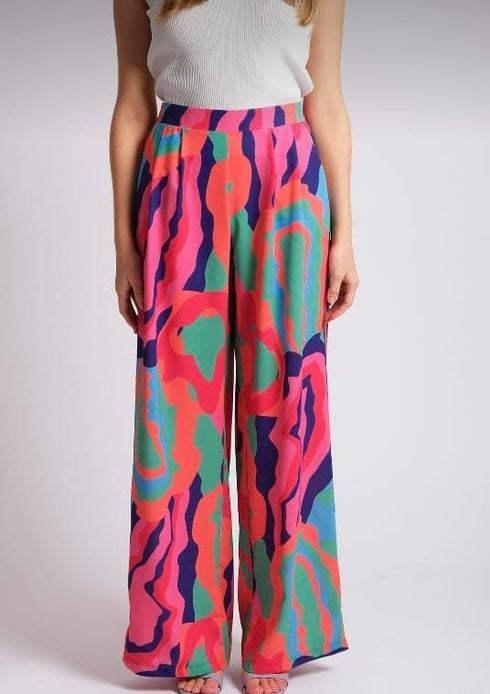 Multi Colored Women's Wide Leg Pants