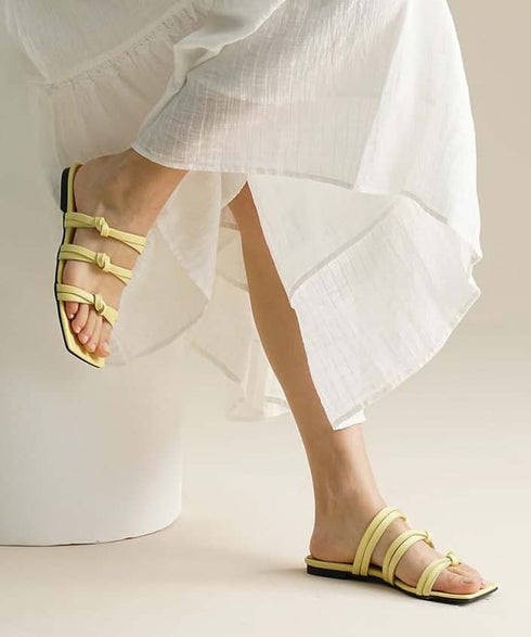 Yellow Patent Slippers